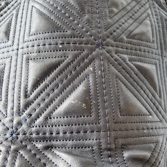 Rachel Roy & Jessica Stam Navy Leather Bucket Bag with Bronze-Gold - Picture 7 of 11